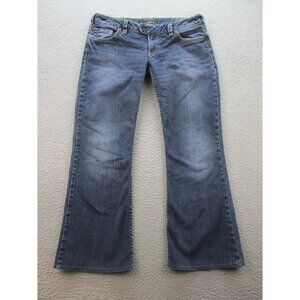 Y2K Silver Jeans Womens 32x27 Blue Curvy Tuesday Bootcut Low Rise Western Hemmed